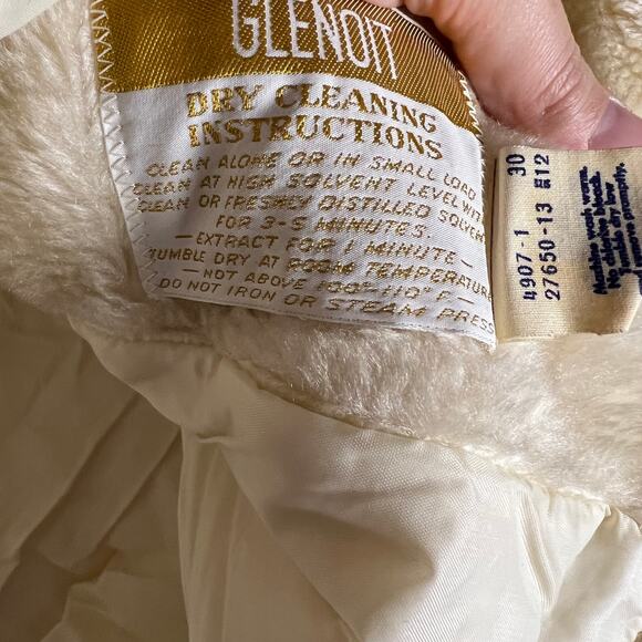 Vintage White Stag Cream Faux Fur Double Breasted Pea Coat Size 10 - Picture 8 of 9